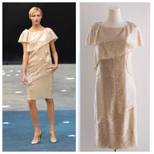 Chanel S/S 2008 Beige Sequin Embellished 08P Mini Dress